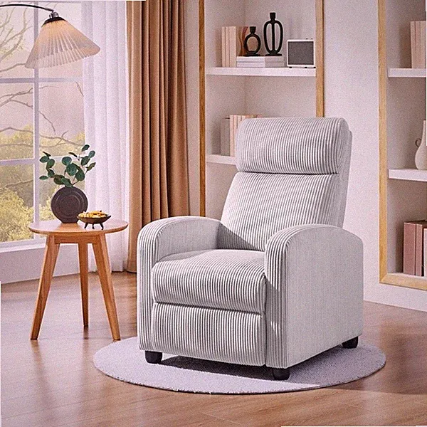 Adjustable Modern Upholstered Corduroy Recliner Chair with Pocket Springs