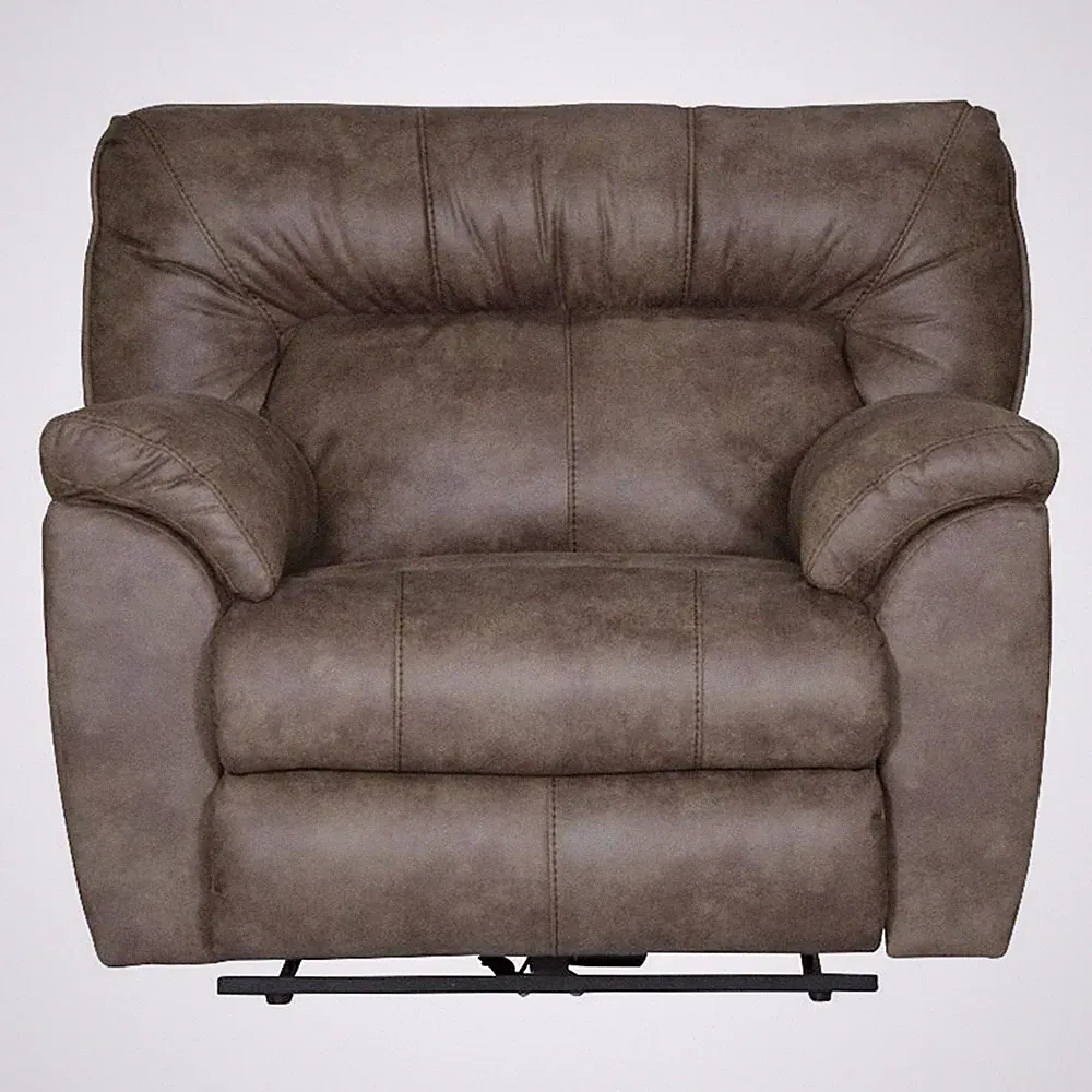 Catnapper Thompson Power Wall Hugger Recliner in Brown Polyester Fabric