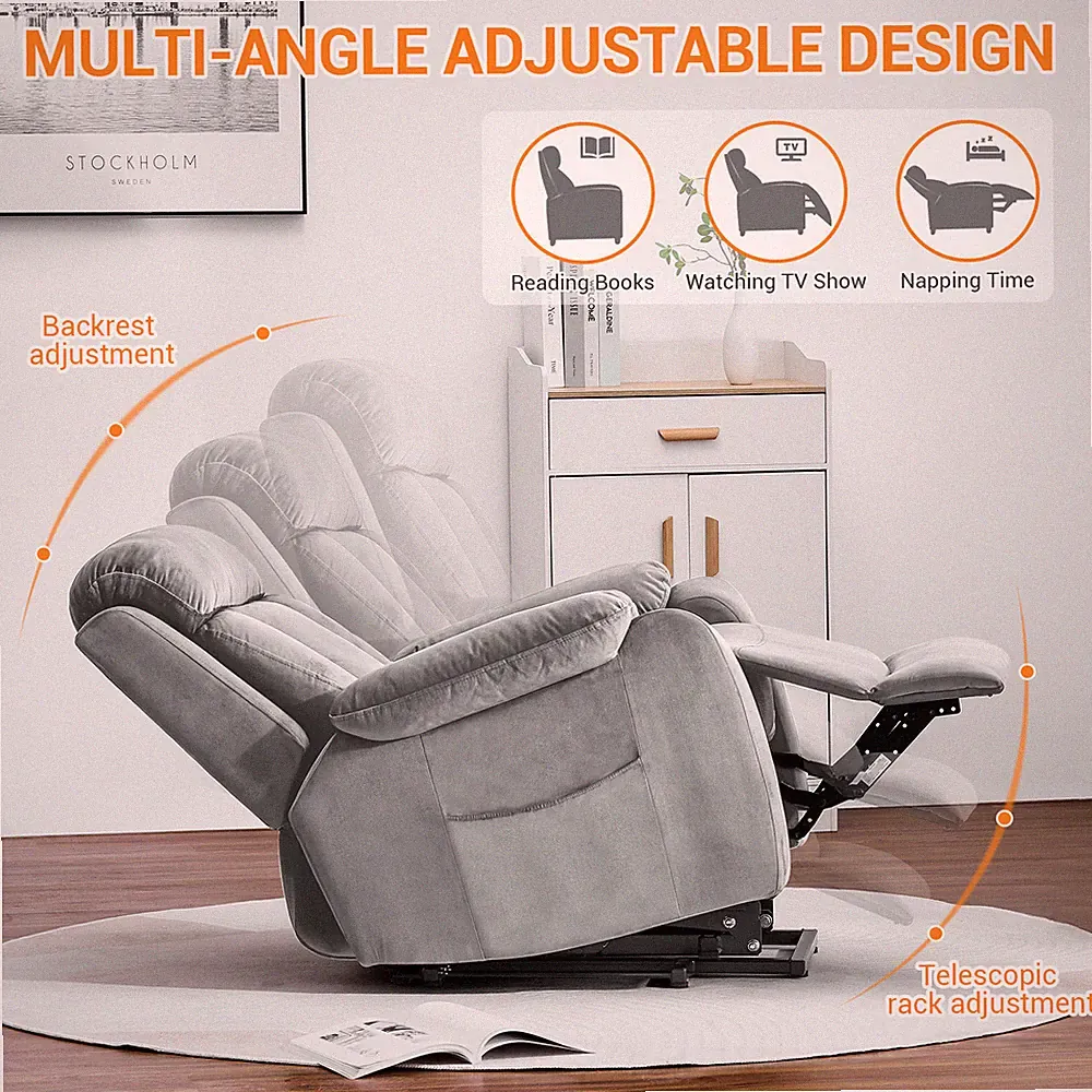 Elderly Electric Power Lift Recliner Comfy Upholstered Lounge Relax Sofa Chair