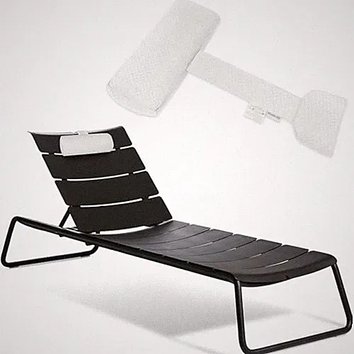 Headrest Pillow for Chaise Lounge, All Weather Weighted Outdoor Chaise White