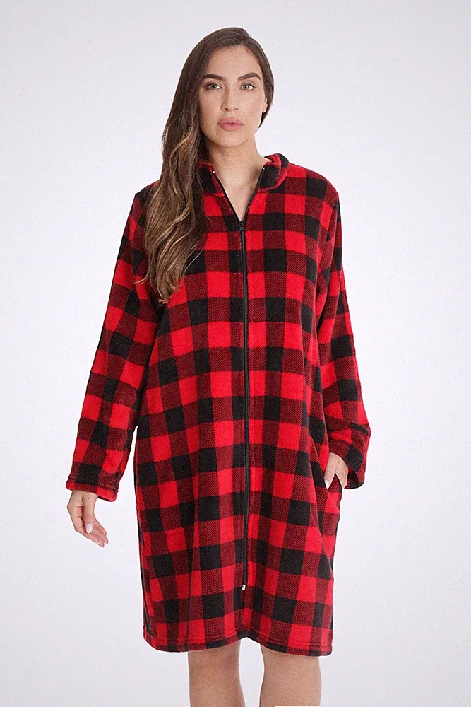 Just Love Plush Zipper Lounger Short Robe