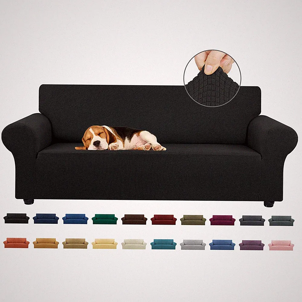 KEKUOU Stretch Sofa Cover Slipcover ，Couch Covers for 3 Cushion Couch Sofa