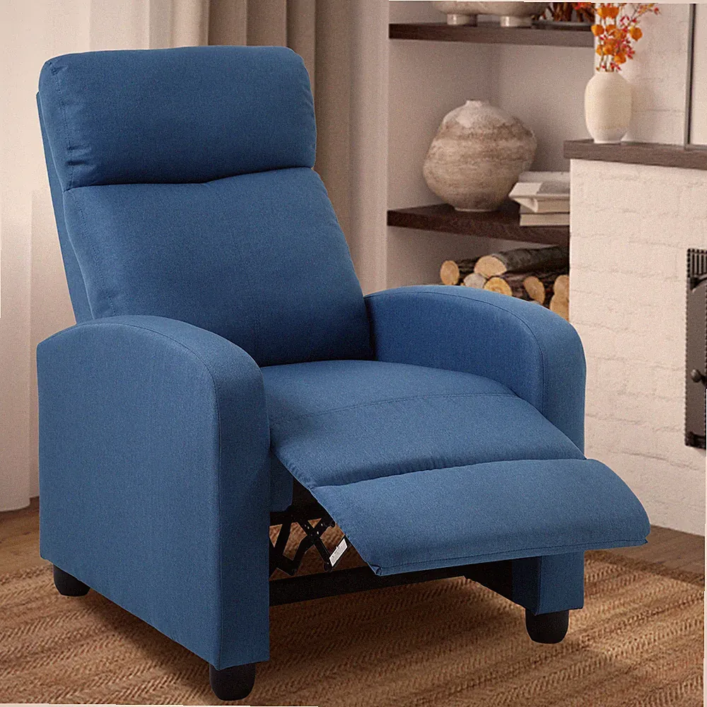 Massage Recliner Chair Single Sofa Fabric Padded Seat Theater Home W/ Footrest