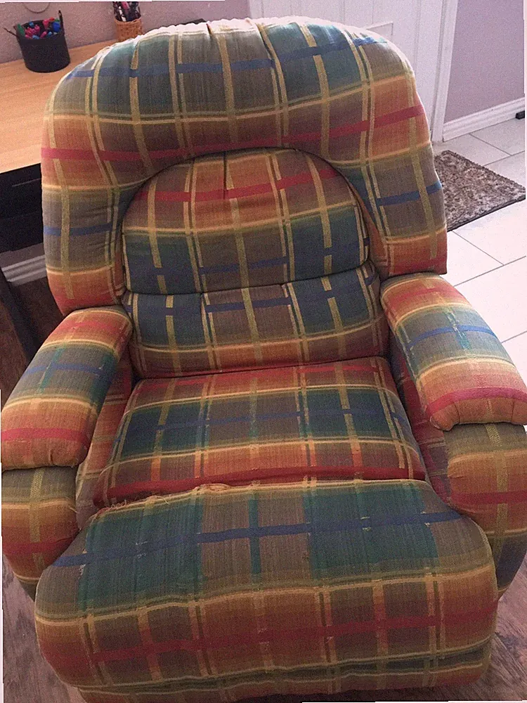 Plaid Rocker/ Recliner chair