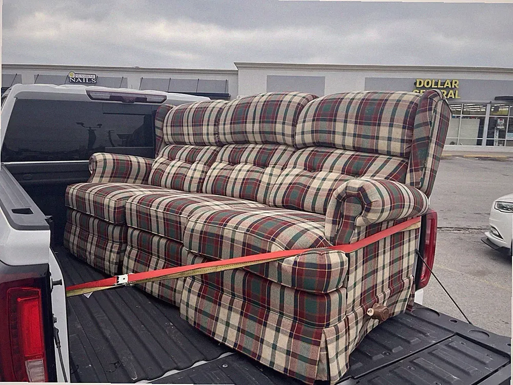 Vintage 90s Reclining Plaid la-Z-Boy Sofa
